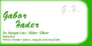 gabor hader business card